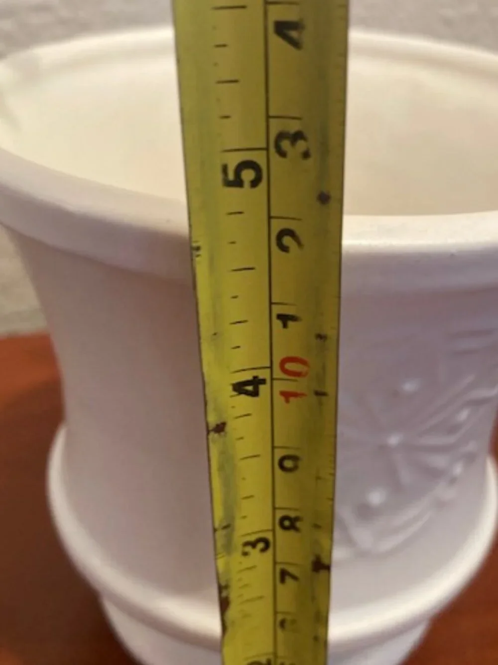 Vintage White McCoy USA Vase – Embossed Floral Pattern